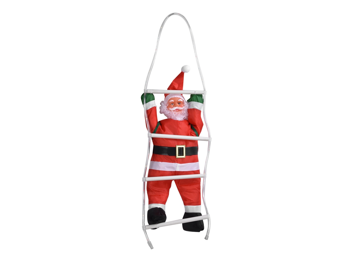 Mali papai Noel Escalando Corda com Luzes Led Ornamentação de Natal 60cm 40 Luzes