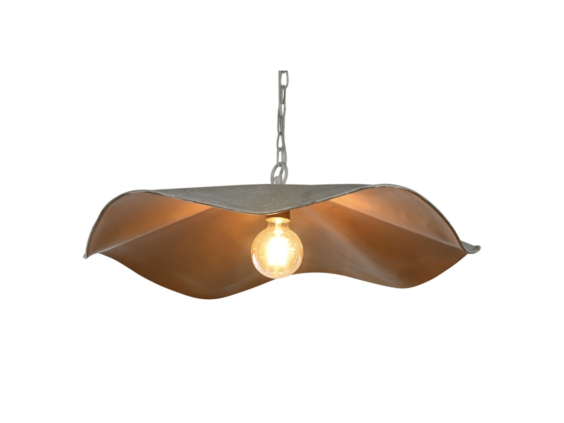 Luminária de Teto em Ferro Patinado Branco, 77x77x16cm ALEXANDRA HOUSE LIVING