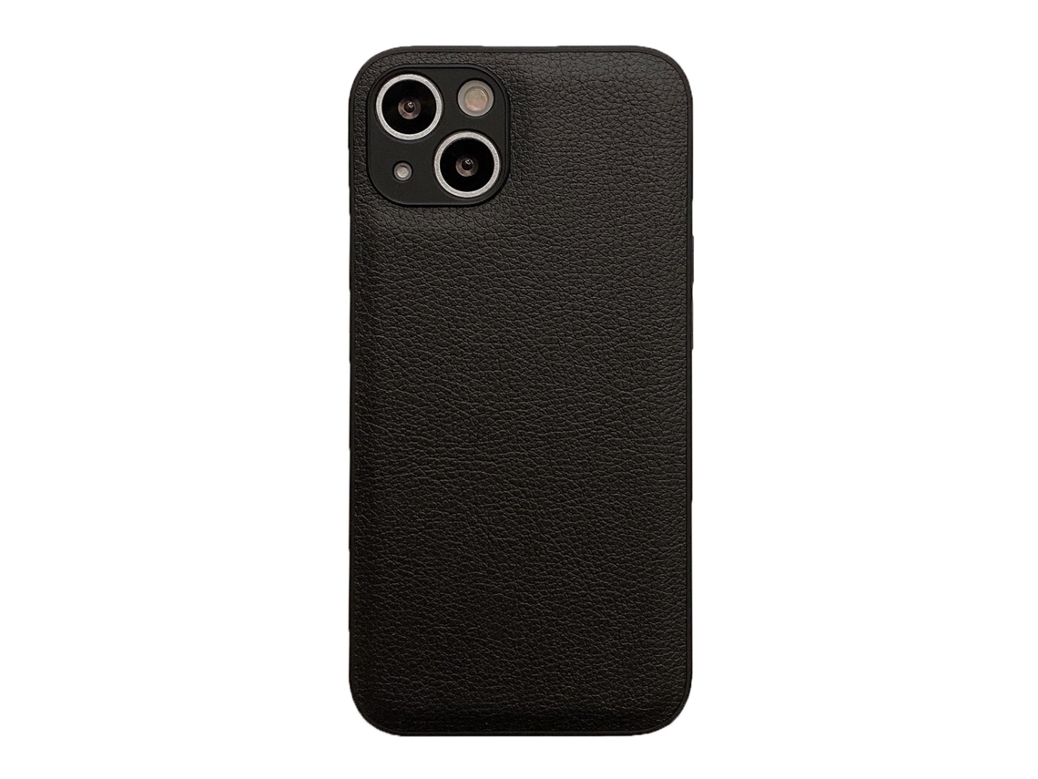 Capa Para Iphone 17 Em Couro Preto Liso, Totalmente Macia.