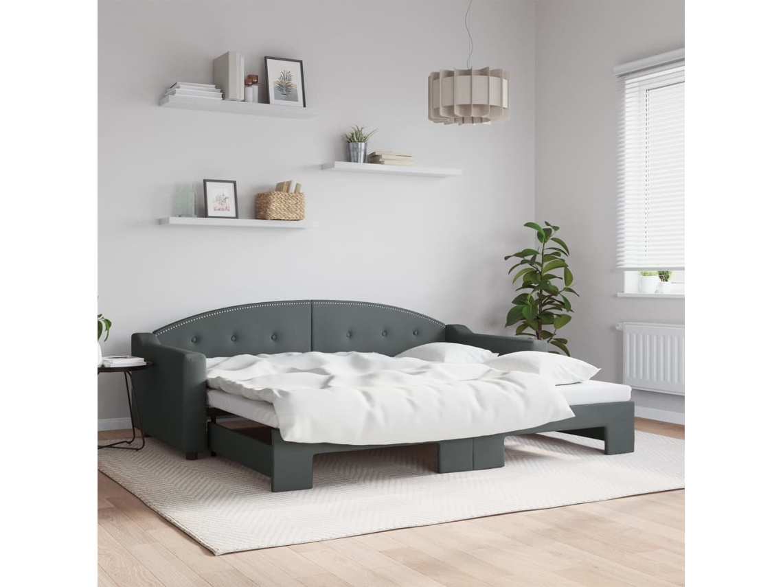 Daybed With Trundle, Daybeds With Trundles Vidaxl Cinzeto Tecido (90 X 200 Cm)