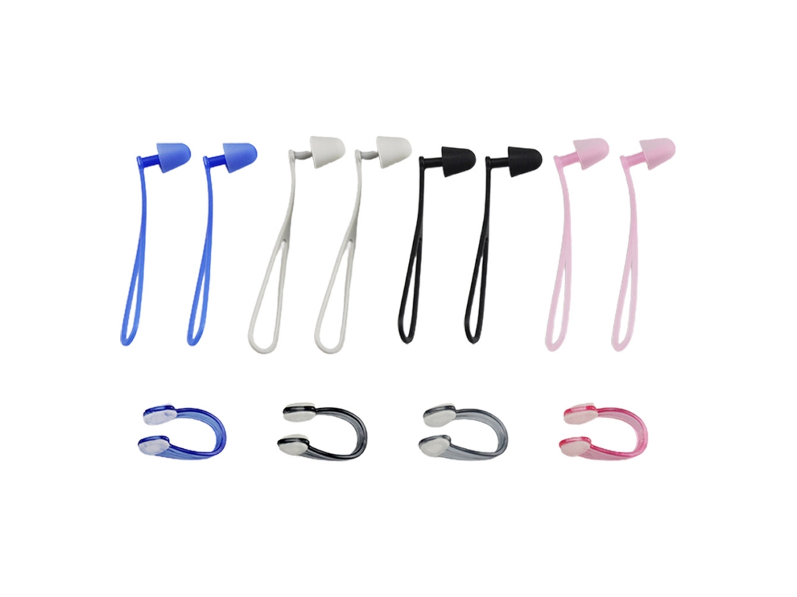 Conjunto De 4 Tampões De Ouvido Para Natação À Prova Dágua Com Clipe Nasal E Estojo Protetor Acessórios Macios Para Nado