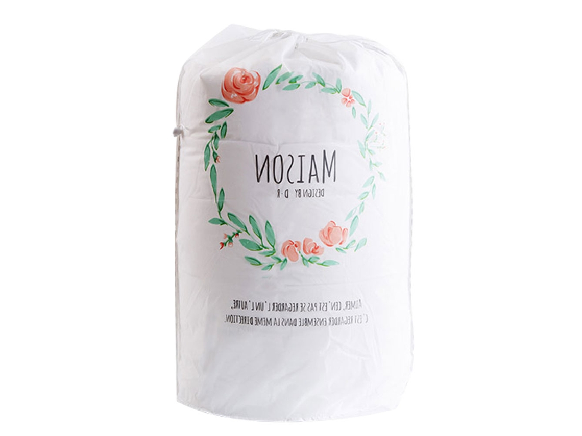 Bolsa cilíndrica de armazenamento para edredon roupa travesseiro com cordão protetor de poeira S/MARCA