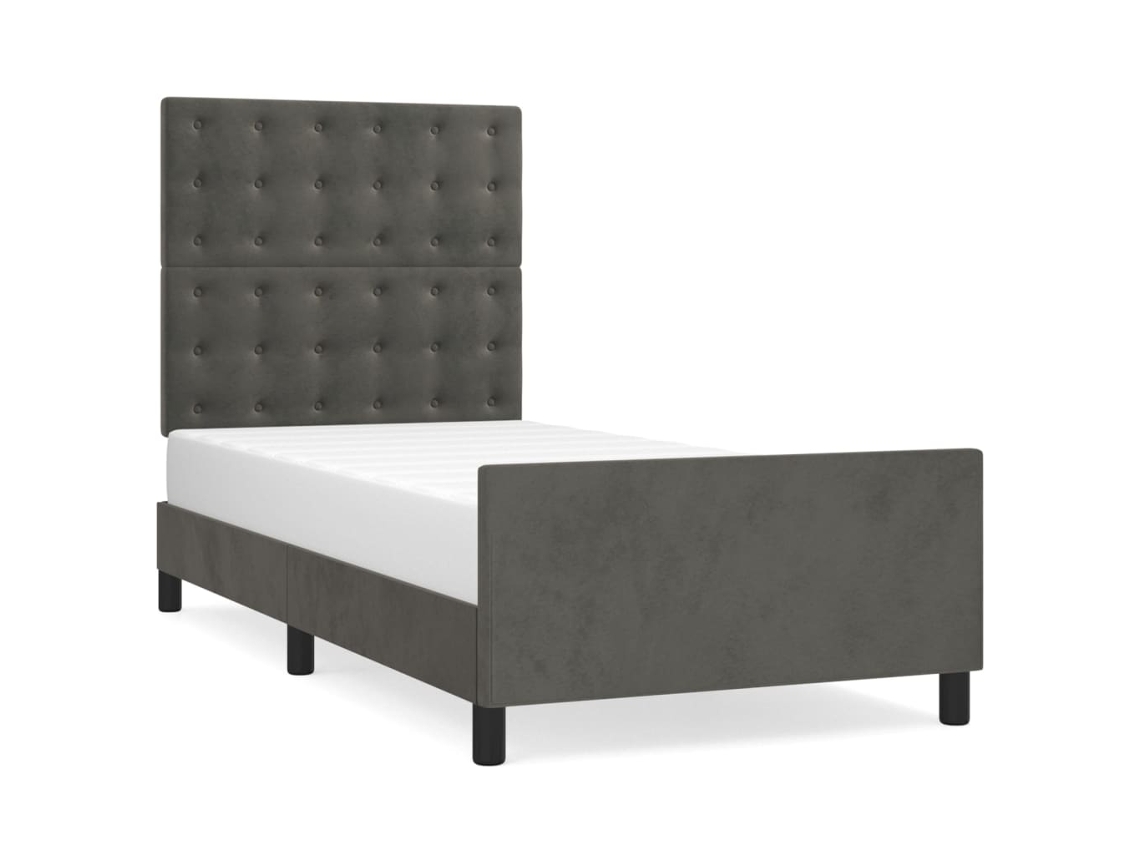 Bed Frame With Headboard, Bed Frames With Headboards Vidaxl Cinzeto Veludo (100 X 200 Cm)