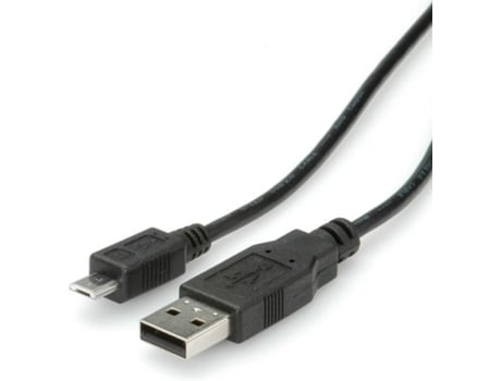 Cabo de Dados ROLINE (USB A - Micro USB B - 3 m - Preto)