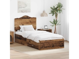 Vidaxl Estrutura Da Cama Com Gaveta Madeira Antiga 100 X 200 Cm