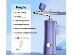 Mini Kit Aerógrafo Sem Fio para Estilização de Cabelo Nano Spray MDUG (roxo)