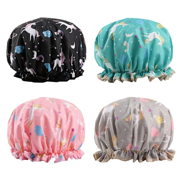 Conjunto De 4 Toucas De Banho Elásticas De Camada Duplapl