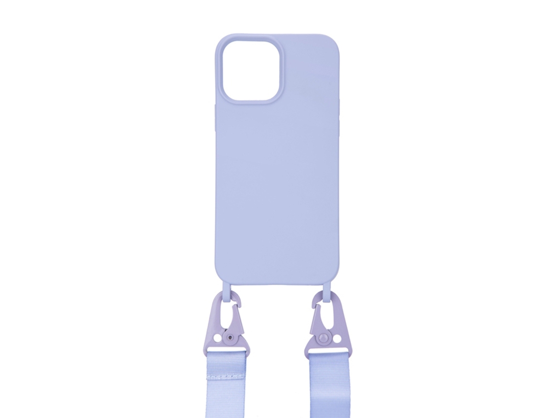 Capa com Cordão Ultra Mosquetão para iPhone 13 EKO Resistente Roxo