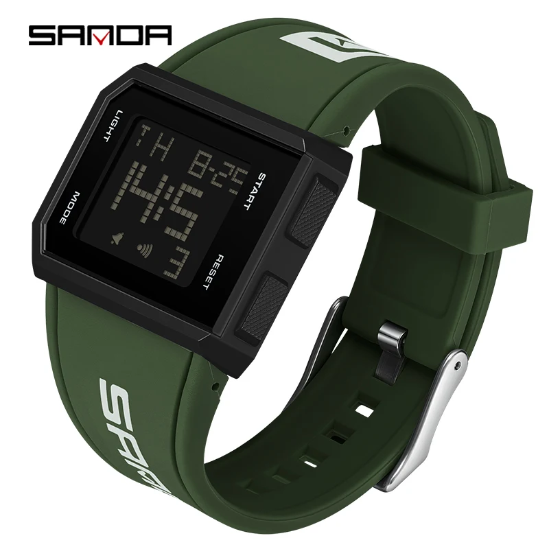 Relógio Digital MDUG Masculino, Cronógrafo, Esportivo, Resistente À Água (verde)