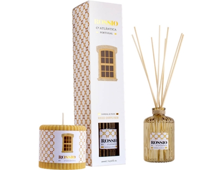 Conjunto Ambientador Perfume Cª ATLANTICA Rossio Casa 200Ml + Vela Perfumada 300Gr Sandalo E Especiarias