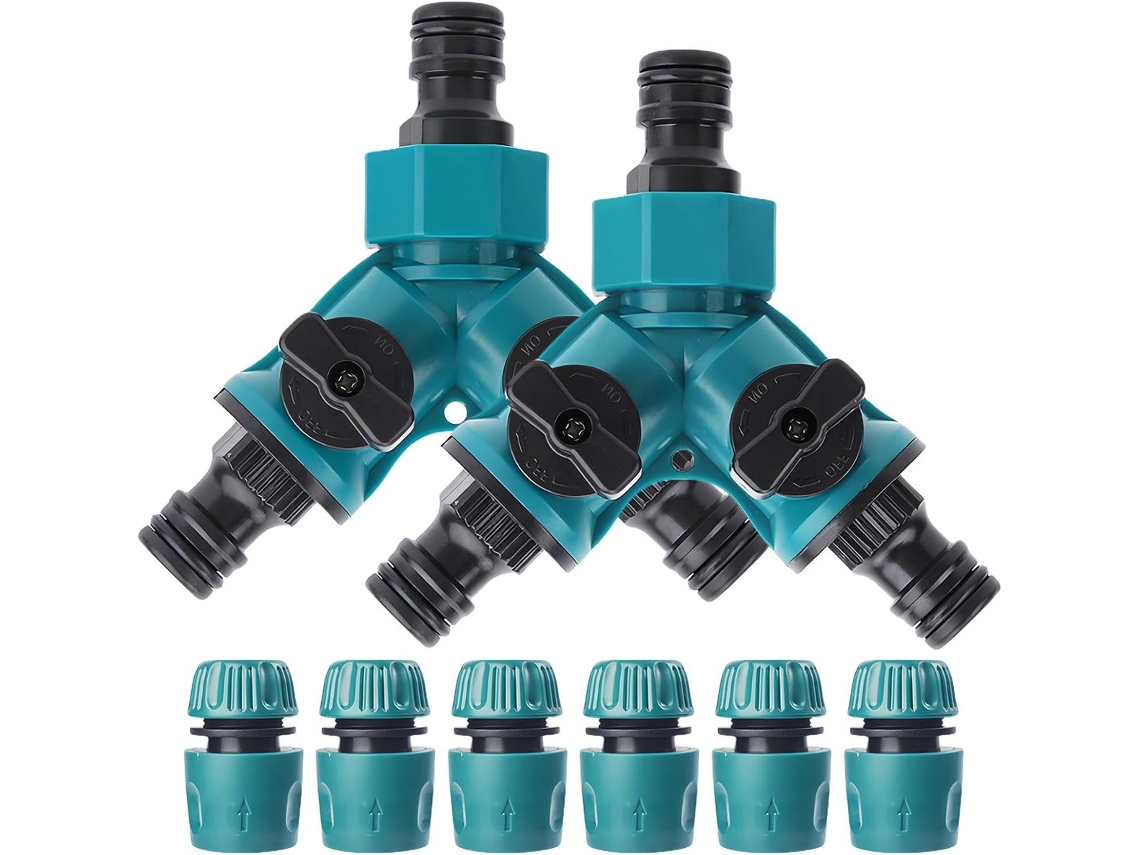 Adaptador Para Torneira - Distribuidor Em Y De 2 Vias Com 2 Válvulas Separadas - Distribuidor Em Y De 2 Vias Para Conexão De Água G 3/4" Com Conexão