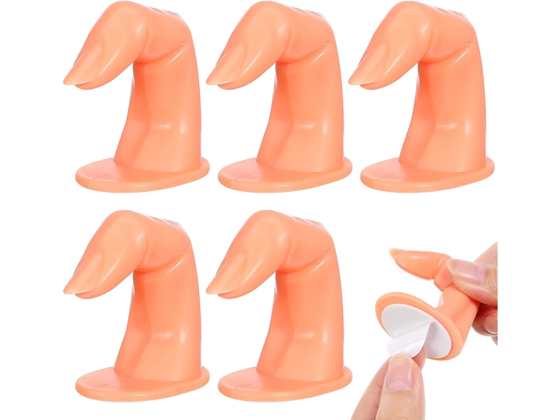 Conjunto de 5 dedos para treinamento de manicure em PP cáqui