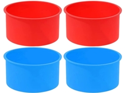 Conjunto de 4 formas redondas de silicone Sherchpry para assar.