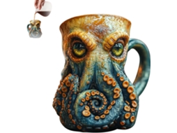 Caneca de Cerveja Polvo Pirata, Design 3d, Item Colecionável AQUAFORGE