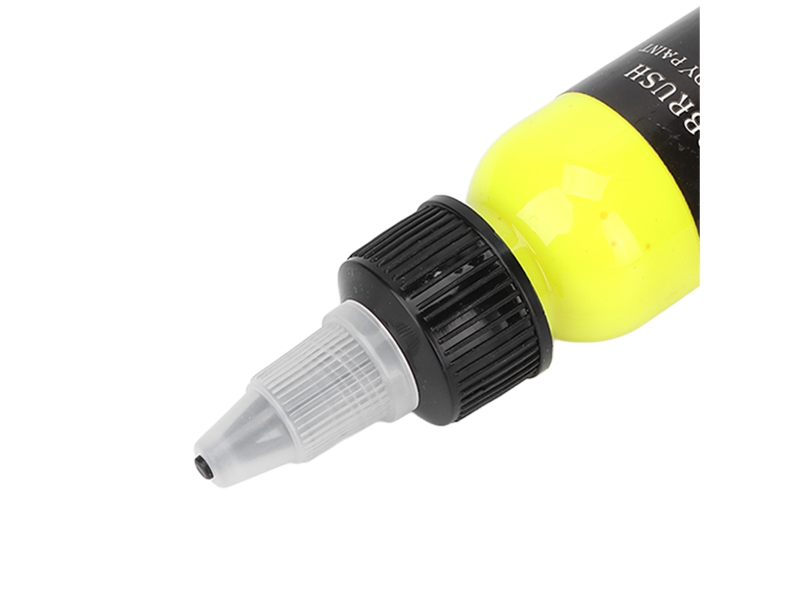 Tinta Corporal À Base De Água Fluorescente (amarelo Fluorescente, Embalagem Individual De 29ml Com Rótulo De Data) + Eoocoo