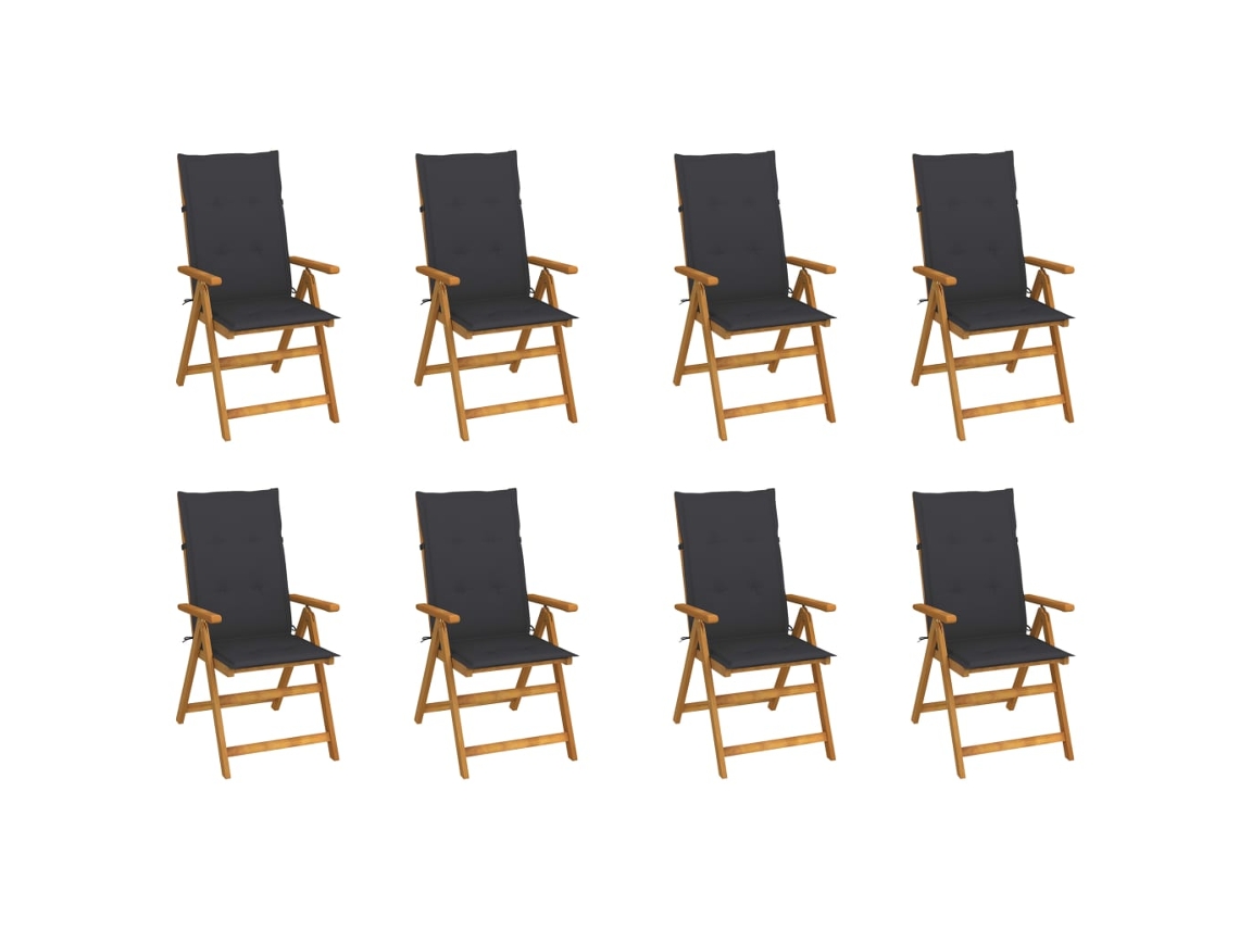 Folding Chair, Folding Chairs Vidaxl Antracite Madeira (120 X 50 X 3 Cm)