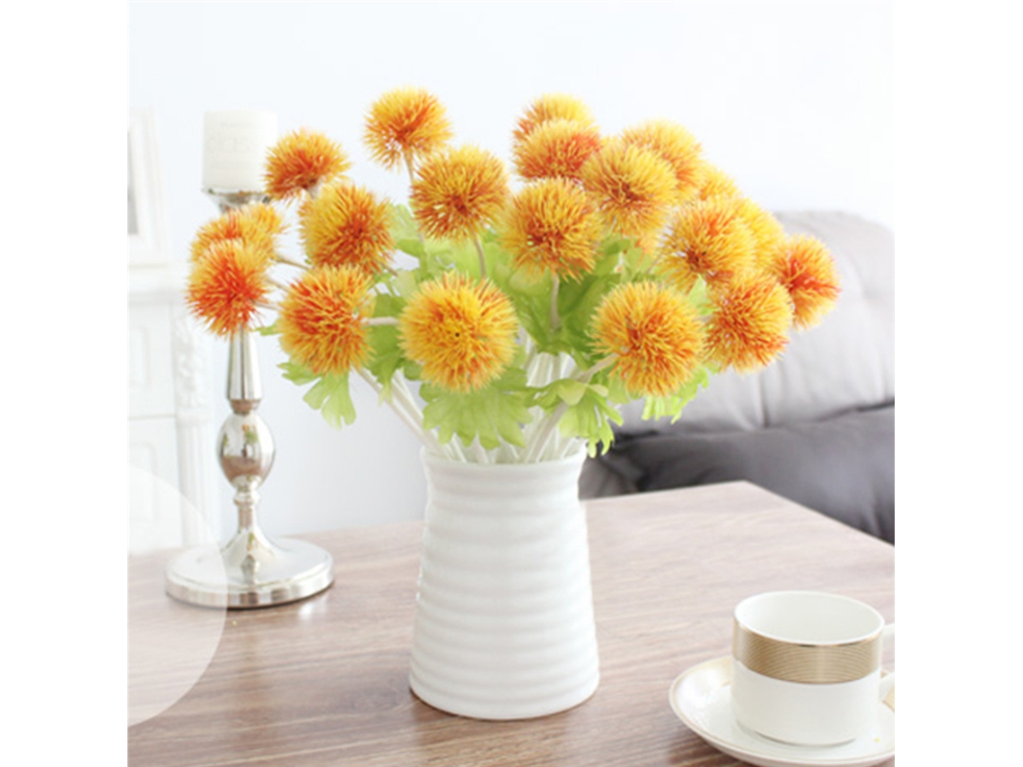 Flor Artificial Dandelion de Plástico Branco Decorativa para Casamento Lar Jardim