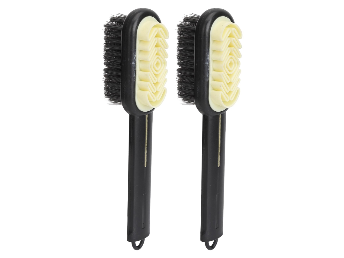 2pcs Escova Dupla Face Para Sapatos De Camurça E Botas De Borracha Com Cabo Longo