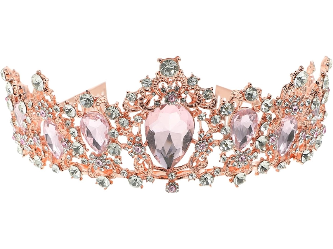 Coroa De Noiva De Cristal Com Pente, Acessório De Cabelo Elegante Para Casamento.
