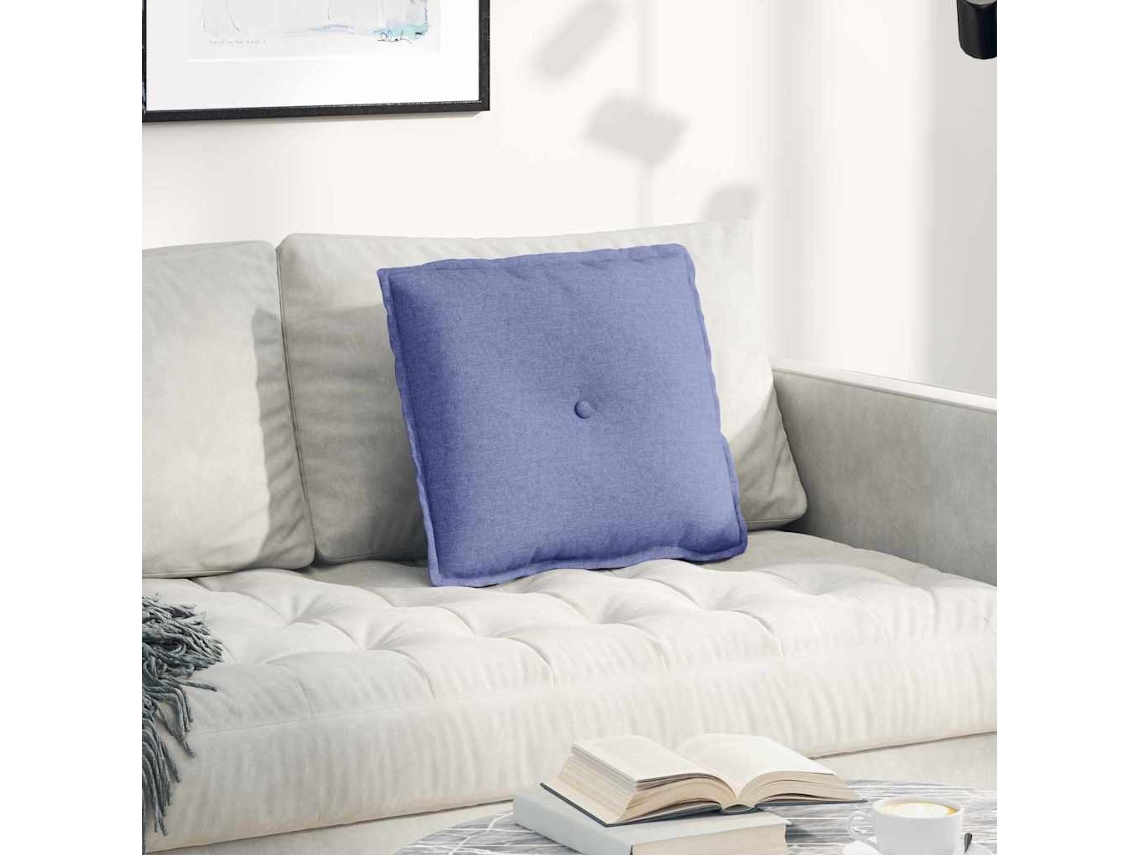 Vidaxl Travesseiro Para Costas Azul Jeans 50 X 19 X 45 Cm Tecido