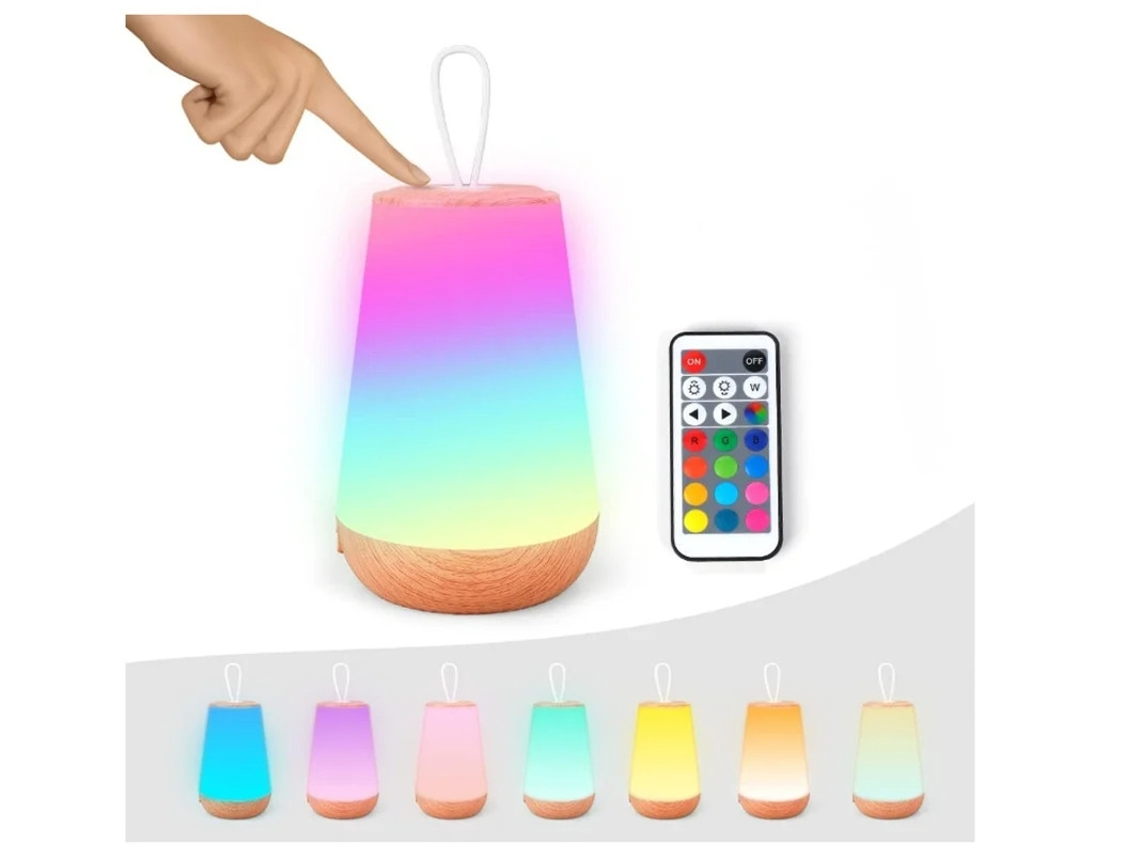 Luz Noturna Lâmpadas De Cabeceira Recarregáveis Usb Luz Regulável Com Controle Remoto E Mudança De Cor Rgb Luz Portátil Branca Bestvite