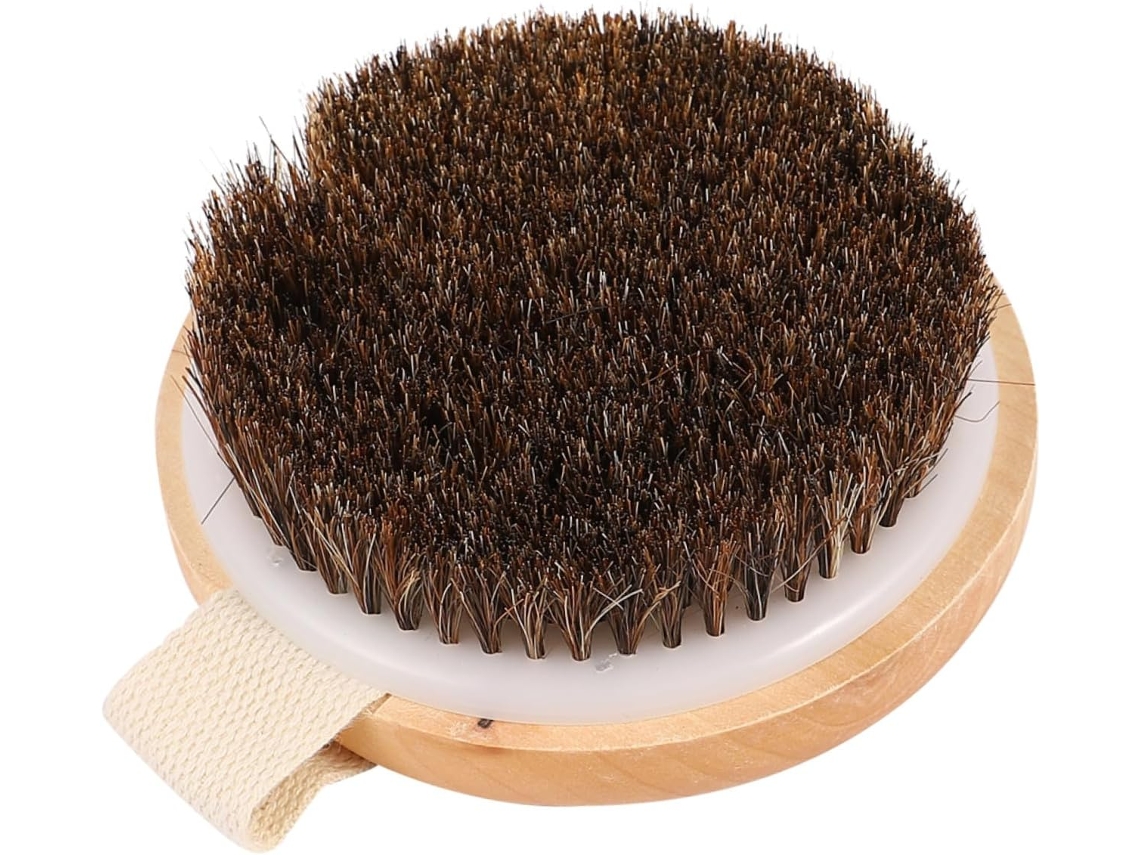 Escova De Banho Madeira Marrom, Massagem Corporal Spa, Estimula A Circulação E O Fluxo Linfático, Banho