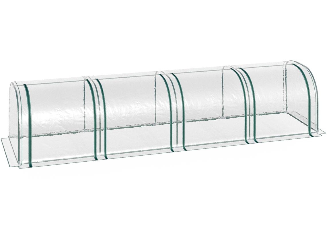 Estufa PVC e Aço cor Transparente 395x100x80 cm OUTSUNNY