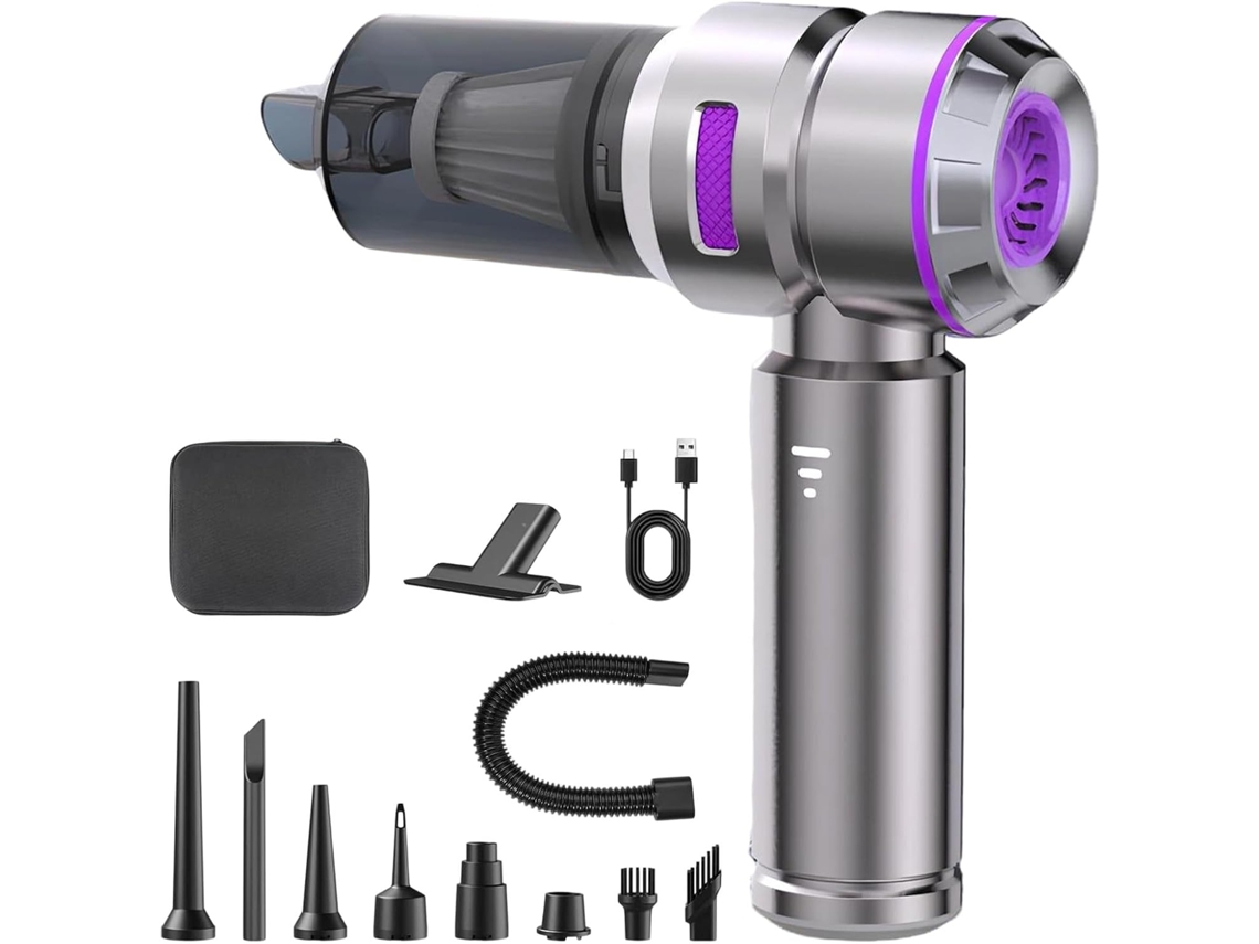 Aspirador De Pó Portátil Sem Fio 100w Para Carro, Recarregável, Com Dupla Função De Aspirador E Soprador, Motor Sem