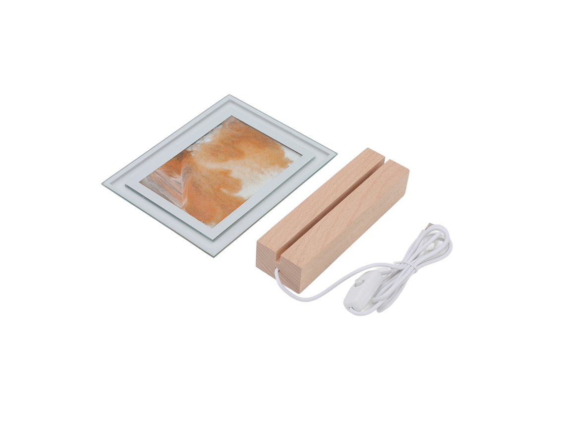 Lâmpada Noturna de Areia Móvel 3D, Pintura, Led, Usb, Mesa, Escritório, Cabeceira, Amarela