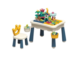 Mesa Educativa Com Blocos De Construção. 209 Peças. 78x54x45 Cm.