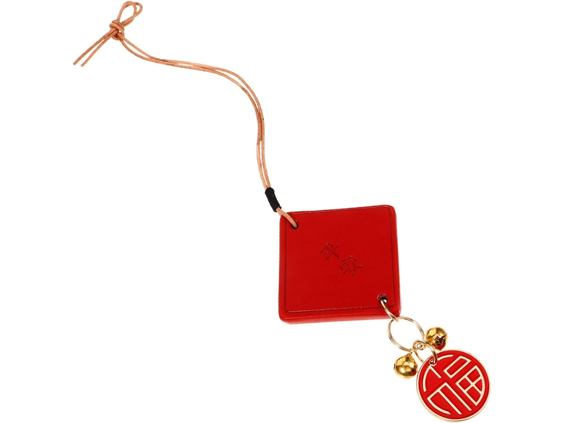 Pingente Vermelho Em Couro Sintético, Simples E Fácil De Instalar.