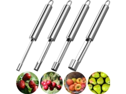 Rebe - Colher multifuncional em aço inoxidável em formato de coração, com 4 tamanhos, ideal para frutas como peras, cerejas e jujubas.