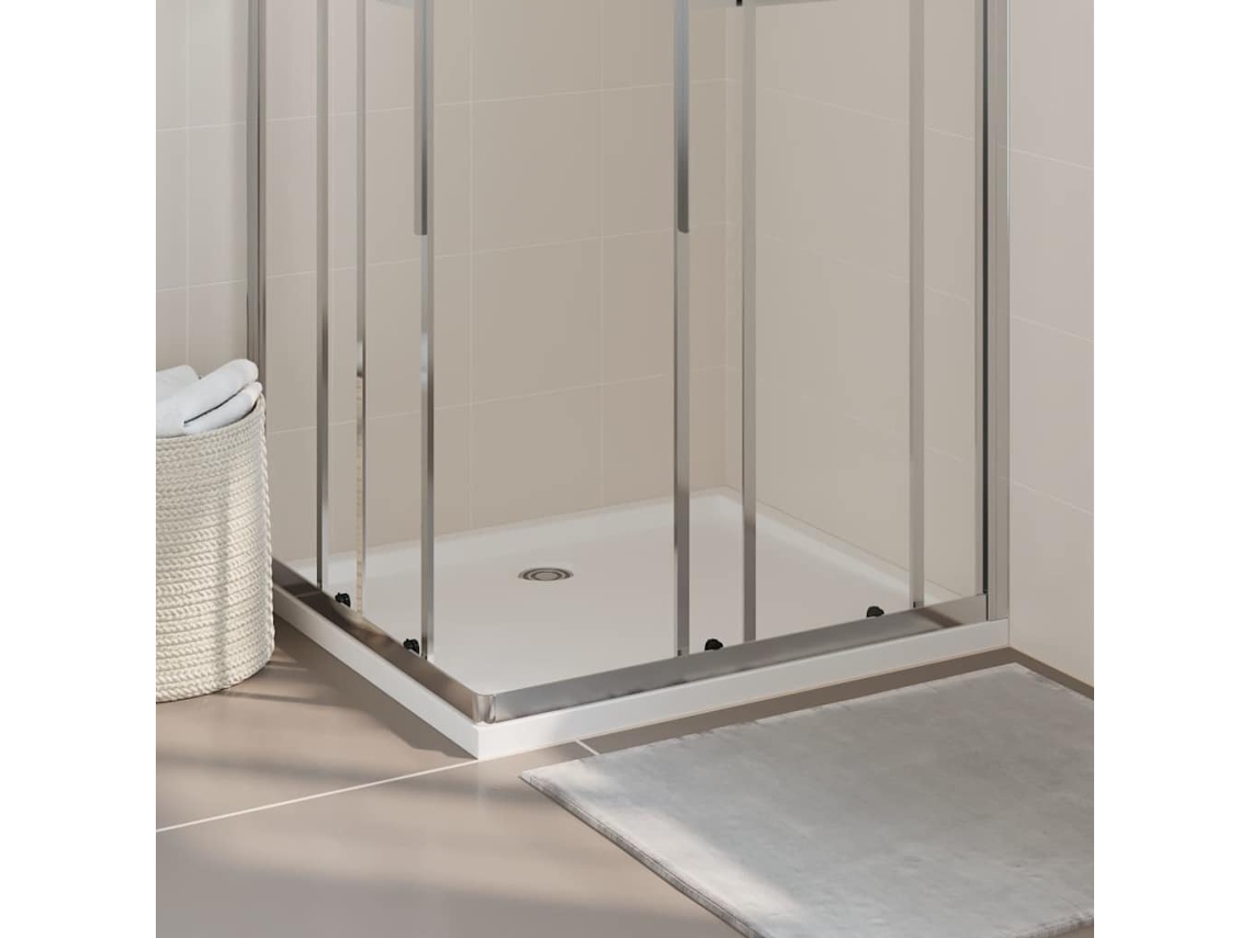 Vidaxl Base De Chuveiro Retangular 80x90 Cm Abs Branco