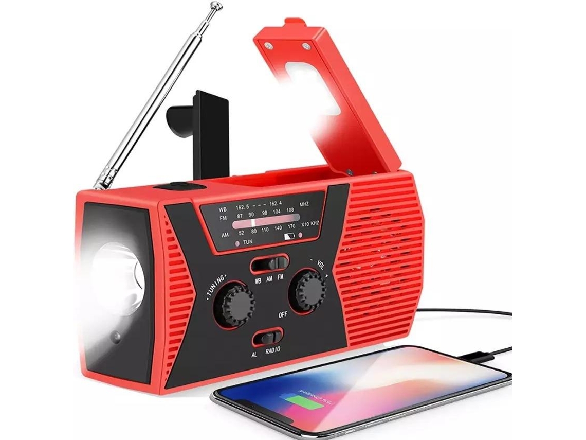 Rádio solar AQUAFORGE com manivela e bateria externa 4000mah