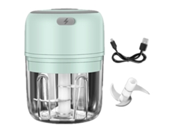 Mini Picador Elétrico de Alimentos Misturador de Alimentos com Carregamento Usb Portátil Sem Fio À Prova D'Água 250Ml Verde ZMDECQNA