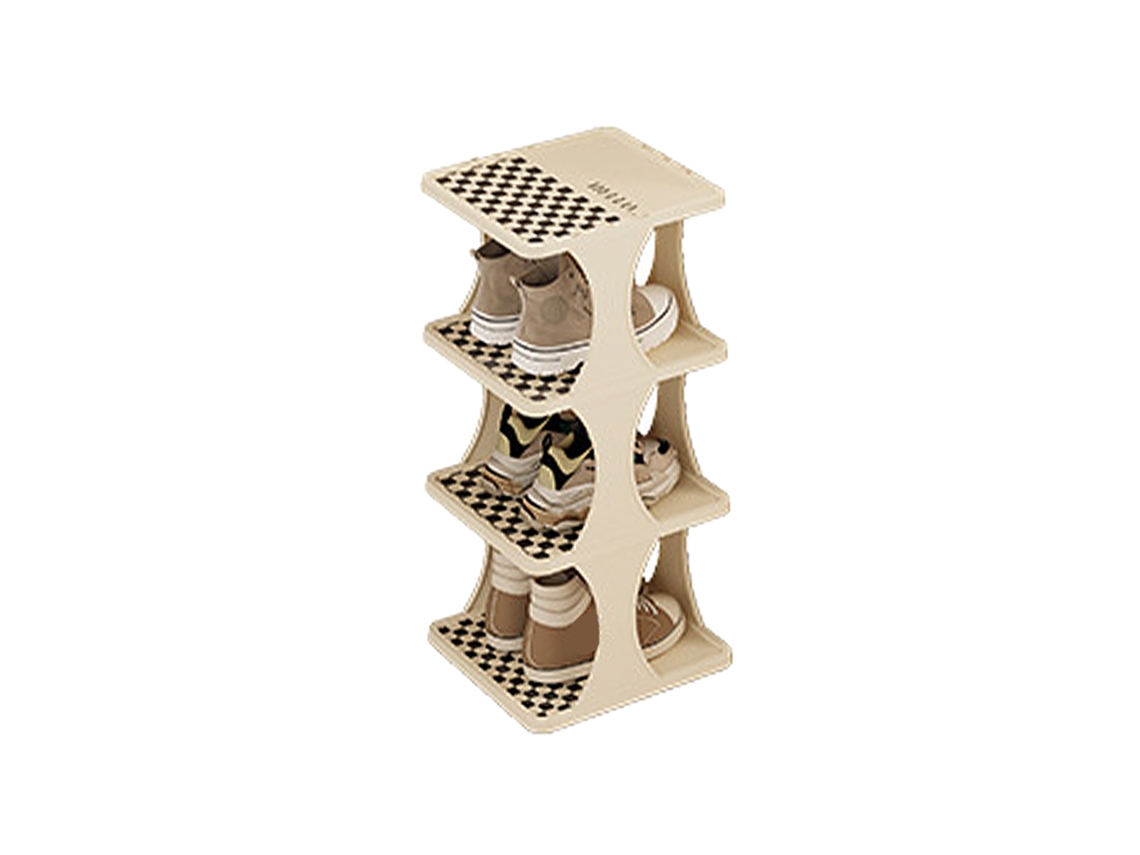 Rack para Sapatos 4 Camadas Vertical Economiza Espaço Armazenamento Estável para Casa Porta Quarto