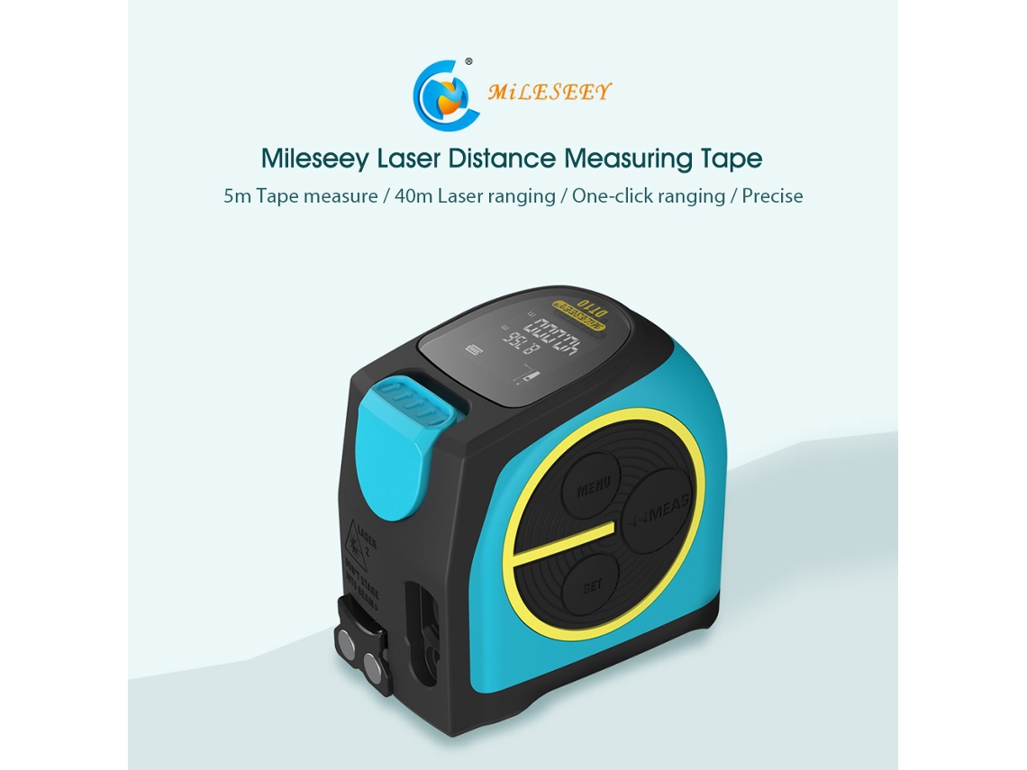 Mali trena a Laser Mileseey Recarregável com Medição em Tempo Real, Tela Led Digital, 5m e 40m de Alcance