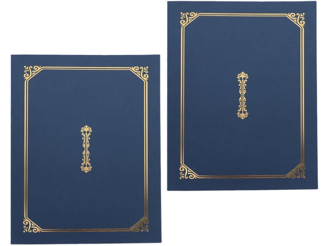Lote De 2 Capas De Certificado A4 Em Papel Para Diplomas E Certificados Proteção Elegante E Prática Para