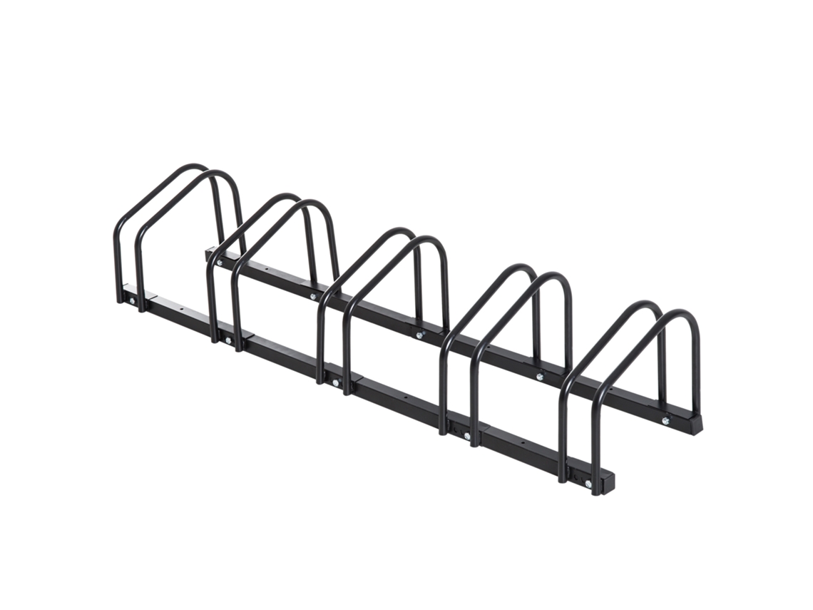 Suporte Para 5 Bicicletas Em Aço Preto, Compatível Com Pneus De 65mm