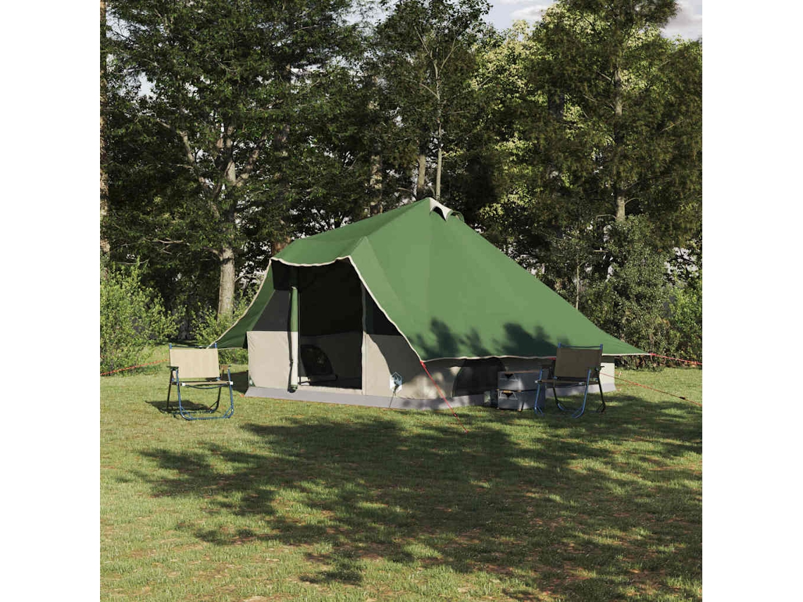 Vidaxl Barraca Tipi 8 Pessoa Verde Tafetá