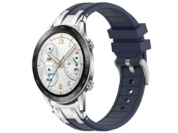Pulseira De Silicone Royal De 22 Mm Com Fecho De Liberação Rápida Prateado