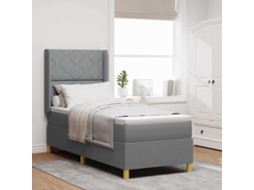 Vidaxl Cama Box Com Fitas Led Cinzento-claro 80 X 200 Cm Tecido