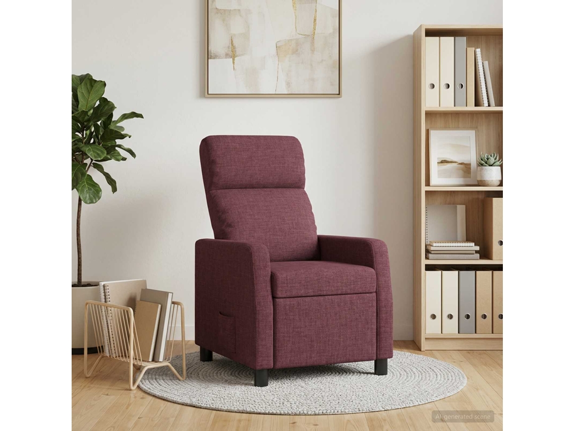 Vidaxl Reclinável Roxo Tecido