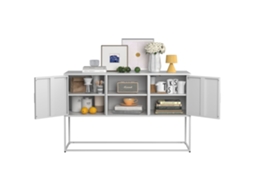 Armário em Metal com Detalhes Decorativos, Cofre, Estrutura em Metal, 75x120x40 Cm PENGJIANG SHOP