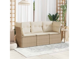 Conjunto de Móveis de Jardim HARLANV1 com lounge e almofadões em plástico branco
