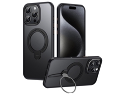 Capa Em Tpu Com Suporte, Compatível Com Magsafe Para Apple Iphone 16pro Max - Preto