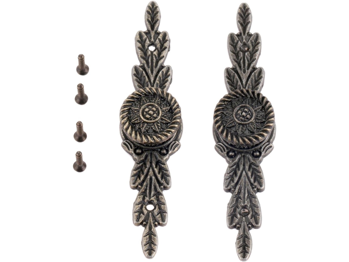 Puxadores De Armário Bar, Conjunto De 6 Peças Com Design Floral Em Bronze Antigo Para Móveis, Estilo Vintage, Para
