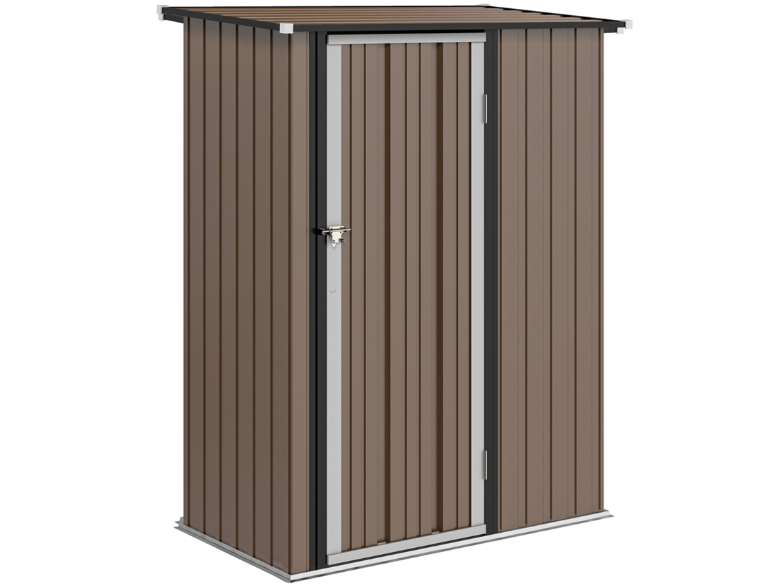 Galpão Jardim 1,07m², Telhado Inclinado, 142x84x189cm, Aço, Marrom