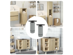 Vidaxl Pés De Móveis Ajustável 2 Pcs Branco 64 X 64 X 100 Mm Pp