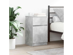 Vidaxl Mesa De Cabeceira 39x35x65 Cm Derivados Madeira Cinza Cimento